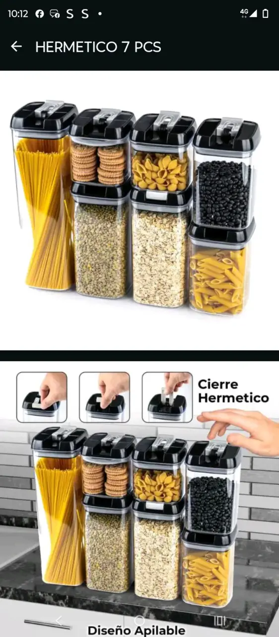 Set de 7 contenedores herméticos apilables