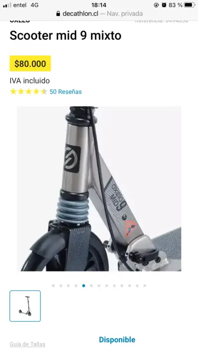Scooter plegable Oxelo Mid 9 mixto - miniatura 4