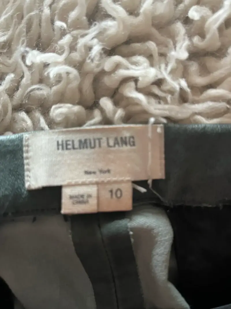 Pantalones verdes cuero real Helmut Lang talla 10 - 2