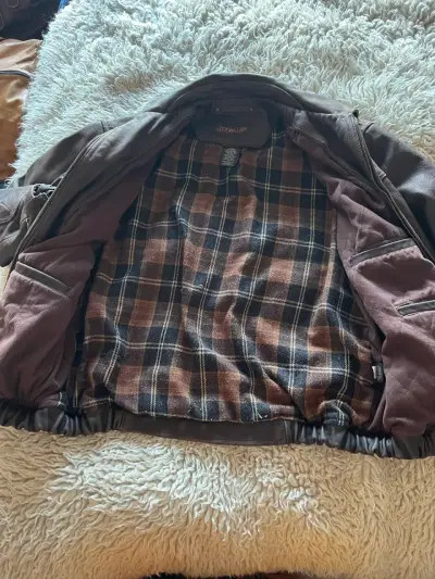 Chaqueta de cuero marrón St. John's Bay para hombre - miniatura 2