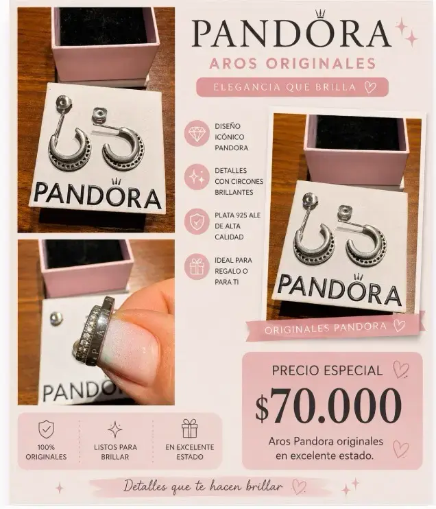 Aros Pandora originales en plata 925