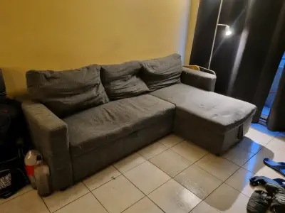 Sillón en L con sofá cama y baúl - miniatura 1