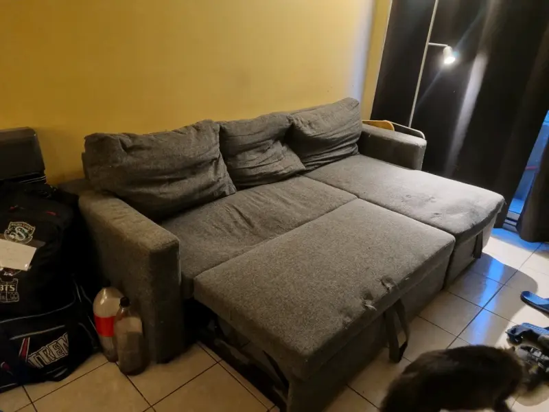 Sillón en L con sofá cama y baúl - 2