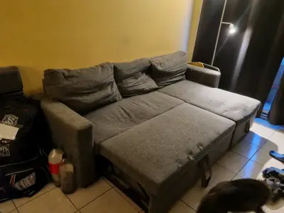 Sillón en L con sofá cama y baúl - miniatura 2