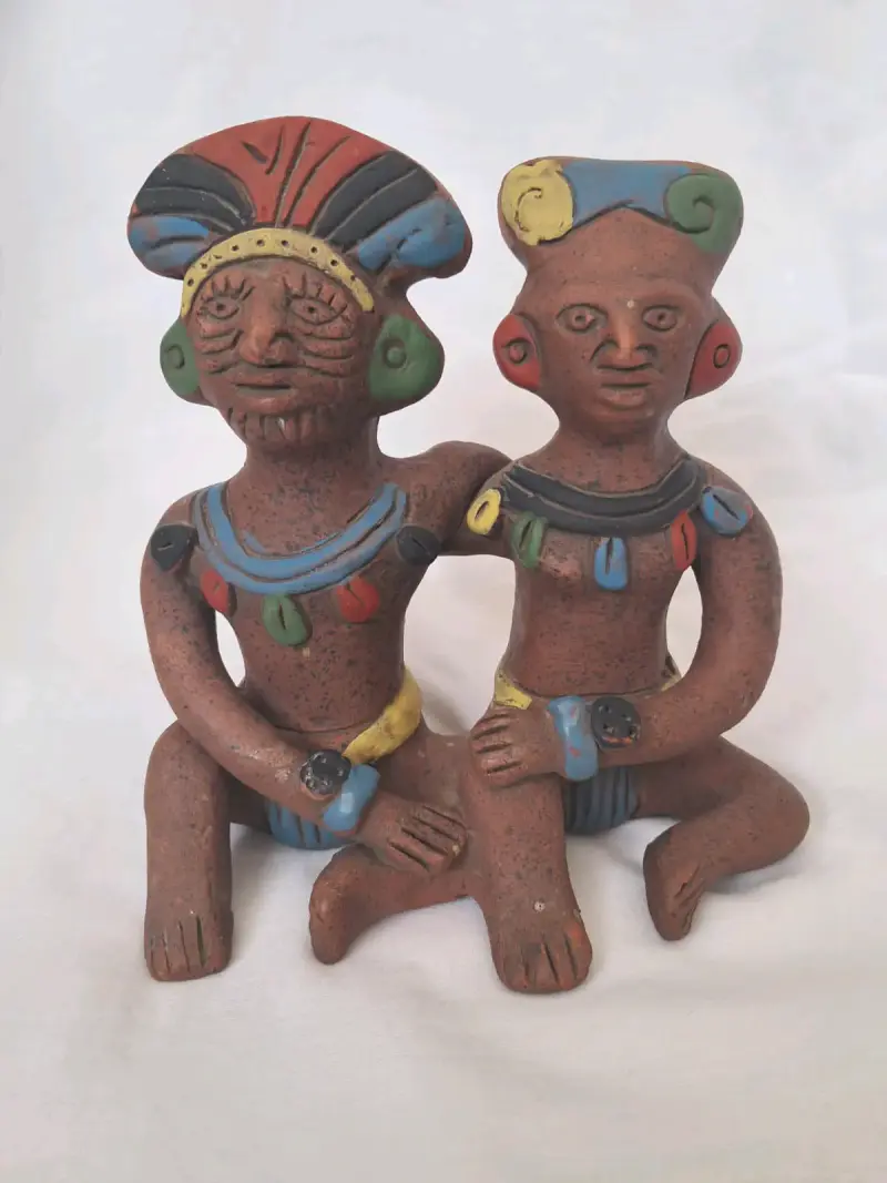 Figura pareja prehispánica réplica oficial INAH - 1