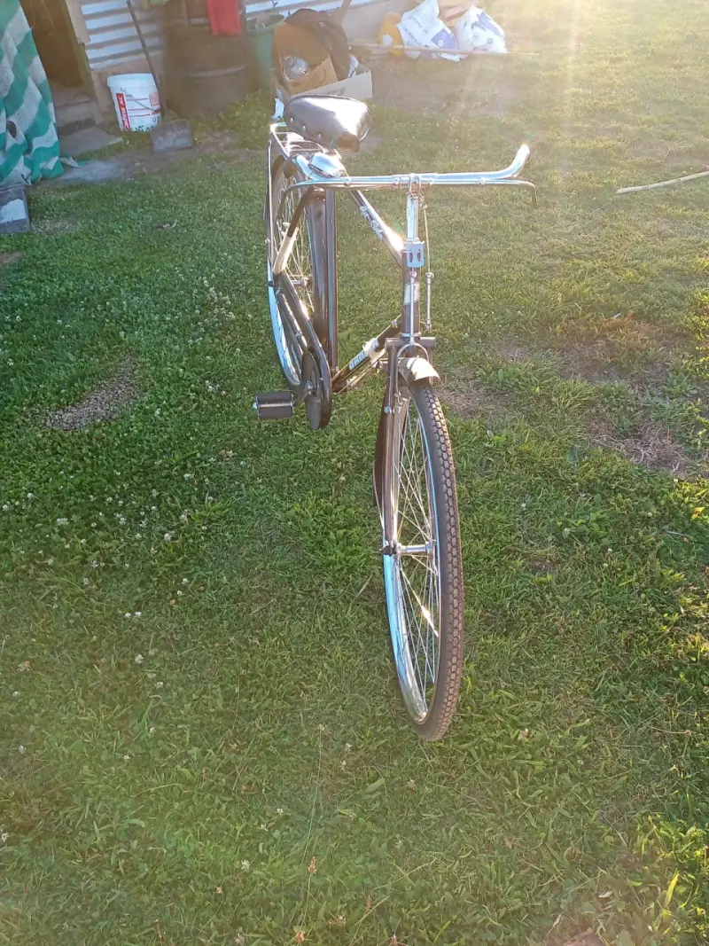 Bicicleta clásica de paseo negra con portaequipajes - 1