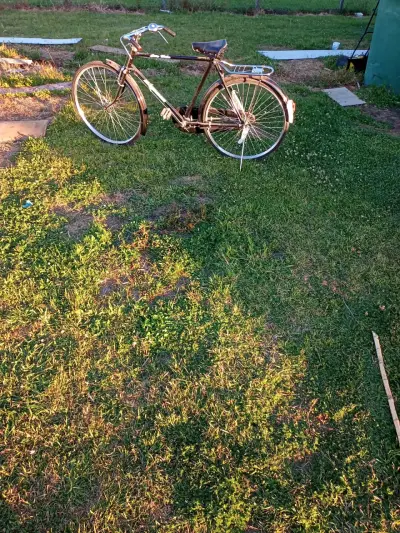 Bicicleta clásica de paseo negra con portaequipajes - miniatura 5