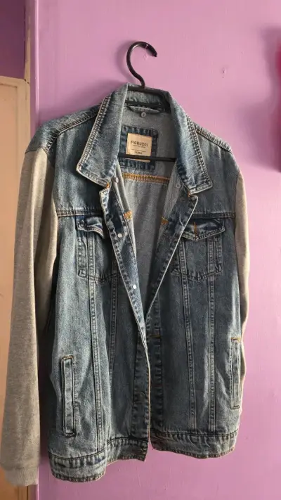 Chaqueta de mezclilla Fiorucci con mangas de tela - miniatura 1