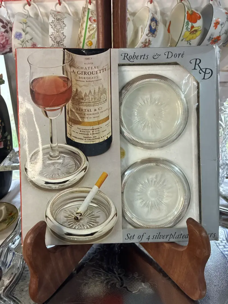 Posavasos de cristal y plata Roberts & Doré