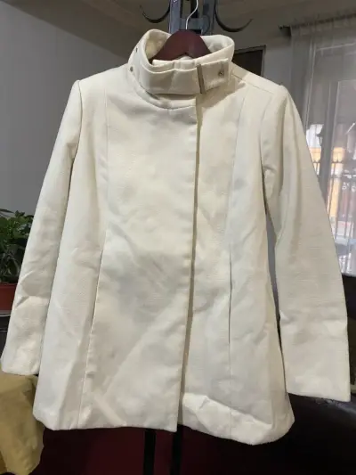Abrigo de lana blanco Mango Suit elegante - miniatura 1