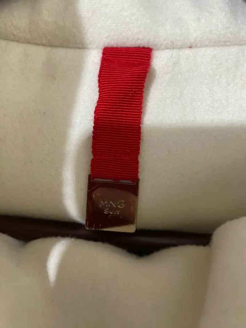 Abrigo de lana blanco Mango Suit elegante - 3