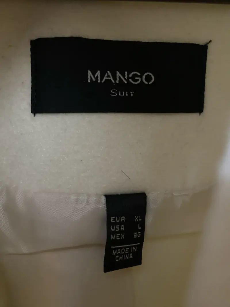 Abrigo de lana blanco Mango Suit elegante - 4