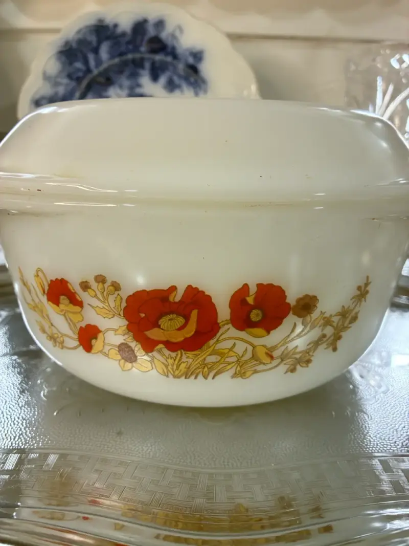 Cacerola de opalina con diseño floral vintage - 2