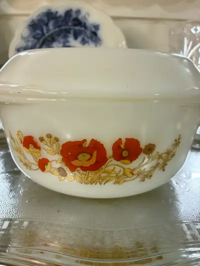 Cacerola de opalina con diseño floral vintage - miniatura 2