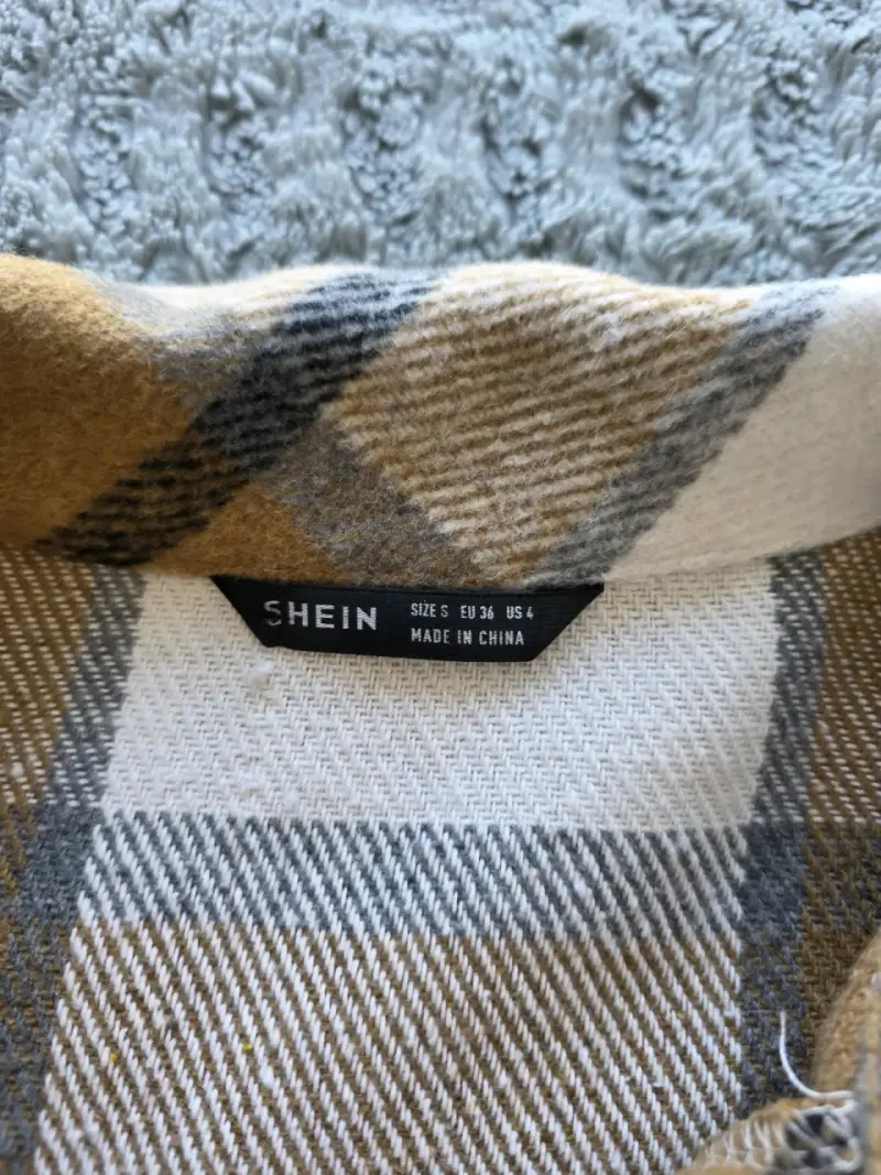 Chaqueta de cuadros marrón Shein talla S - 2
