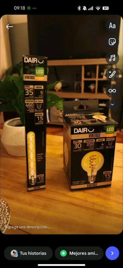 Bombillas LED Vintage Dairo Luz Cálida - miniatura 1