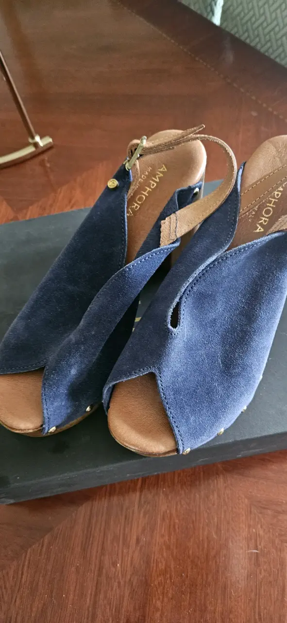 Sandalias de cuero azul marino Amphora Mizar - 1