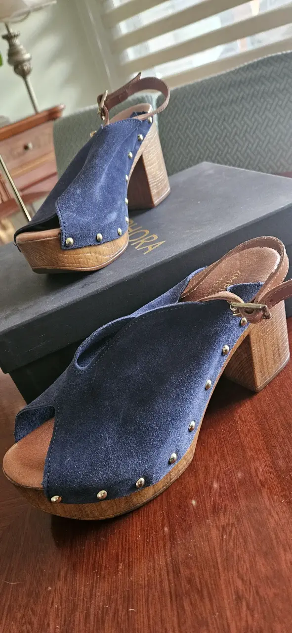 Sandalias de cuero azul marino Amphora Mizar - 2