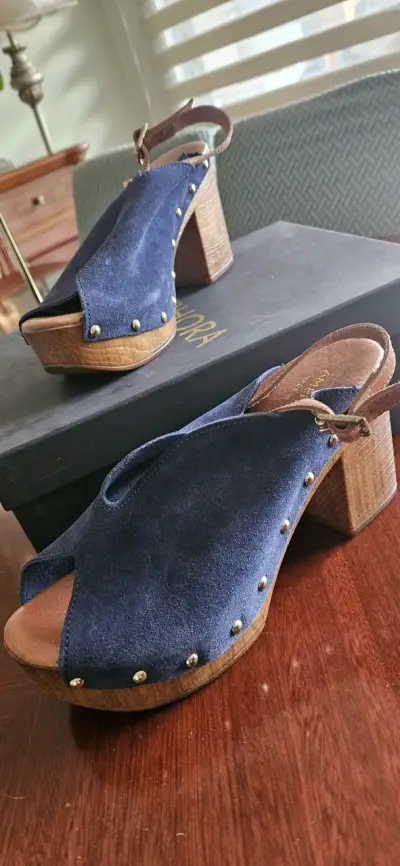 Sandalias de cuero azul marino Amphora Mizar - miniatura 2