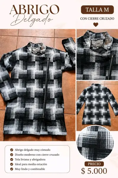 Abrigo Café Elegante Talla M/L - miniatura 2