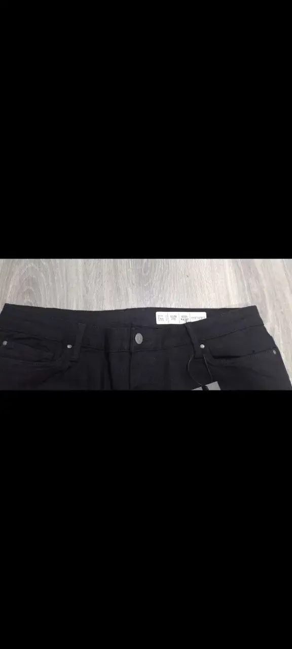 Pantalones negros de mezclilla para hombre talla 5 - 2