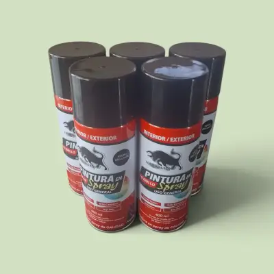 Pack 5 Pintura spray negro brillante Toro 400 ml - miniatura 1