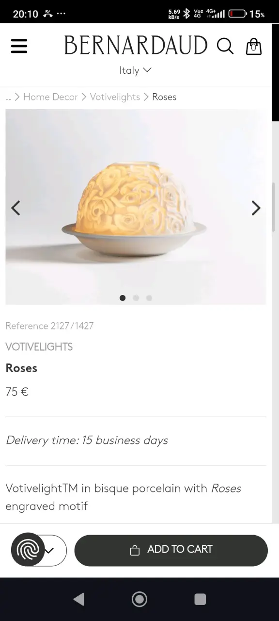 Votivelight de Bernardaud, Limoges Francia - 6