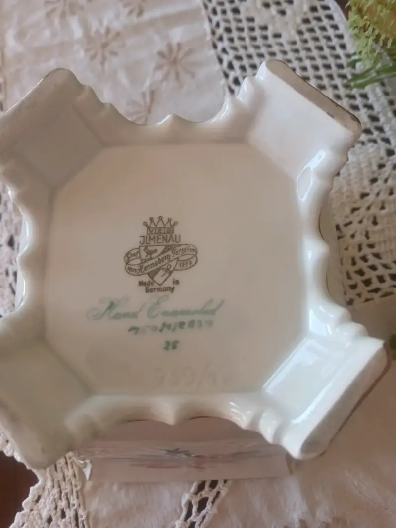 Jarrón de porcelana floral Jimenau Alemania - 3