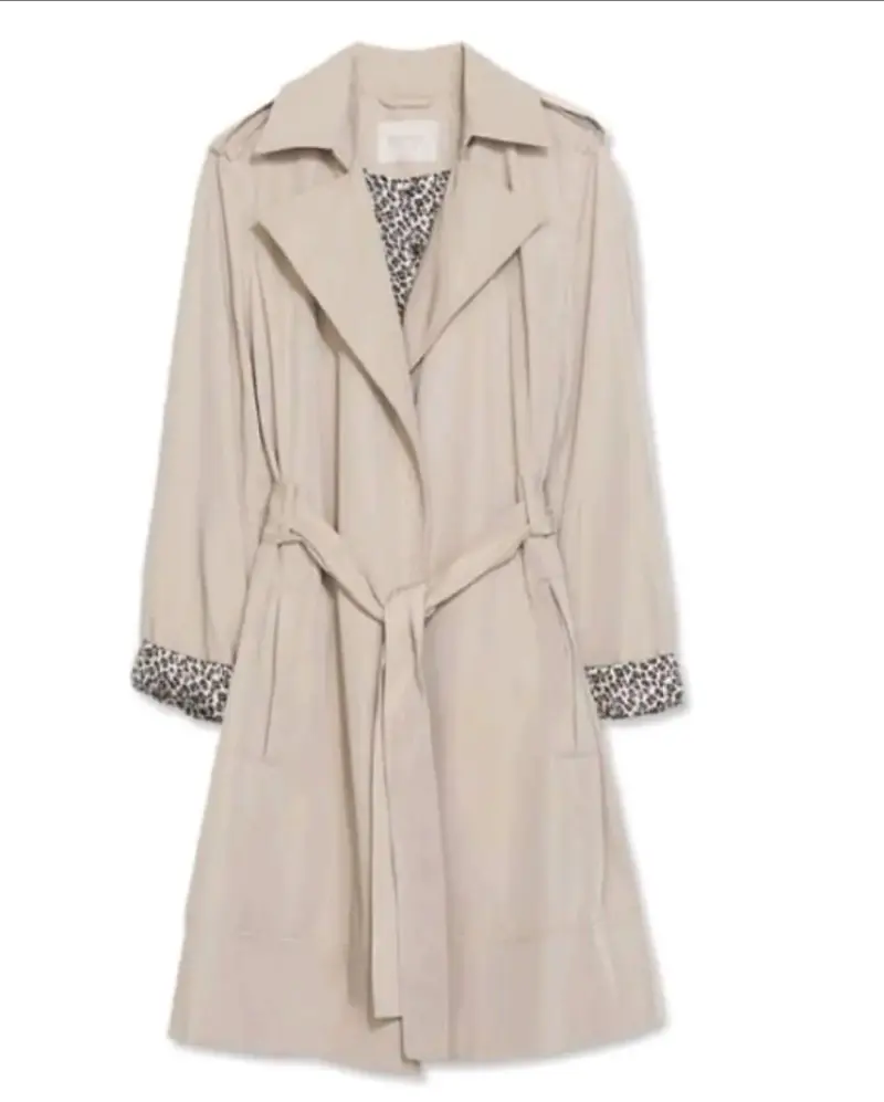 Abrigo zara trench beige con forro estampado M - 1