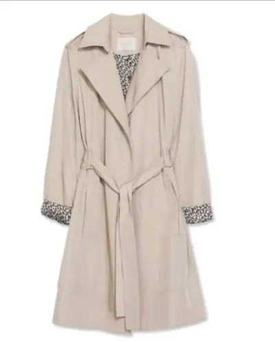 Abrigo zara trench beige con forro estampado M - miniatura 1