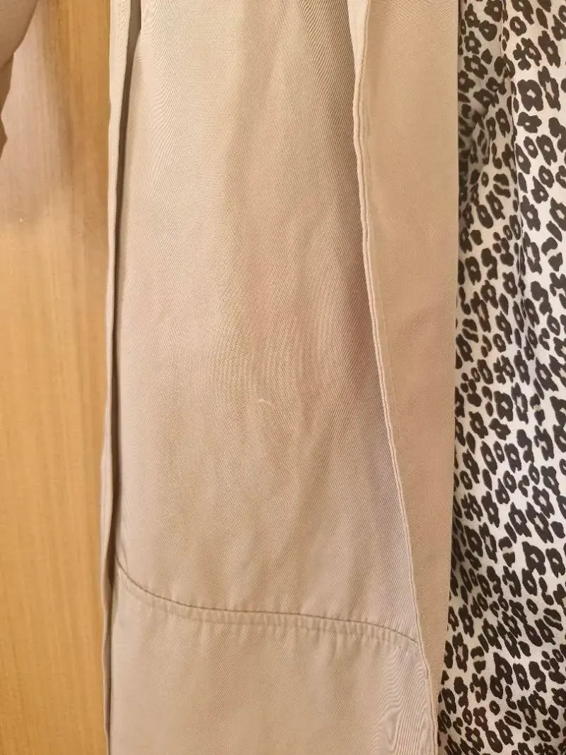 Abrigo zara trench beige con forro estampado M - 5