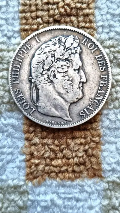 Moneda Francia 5 Francos 1845. - miniatura 1