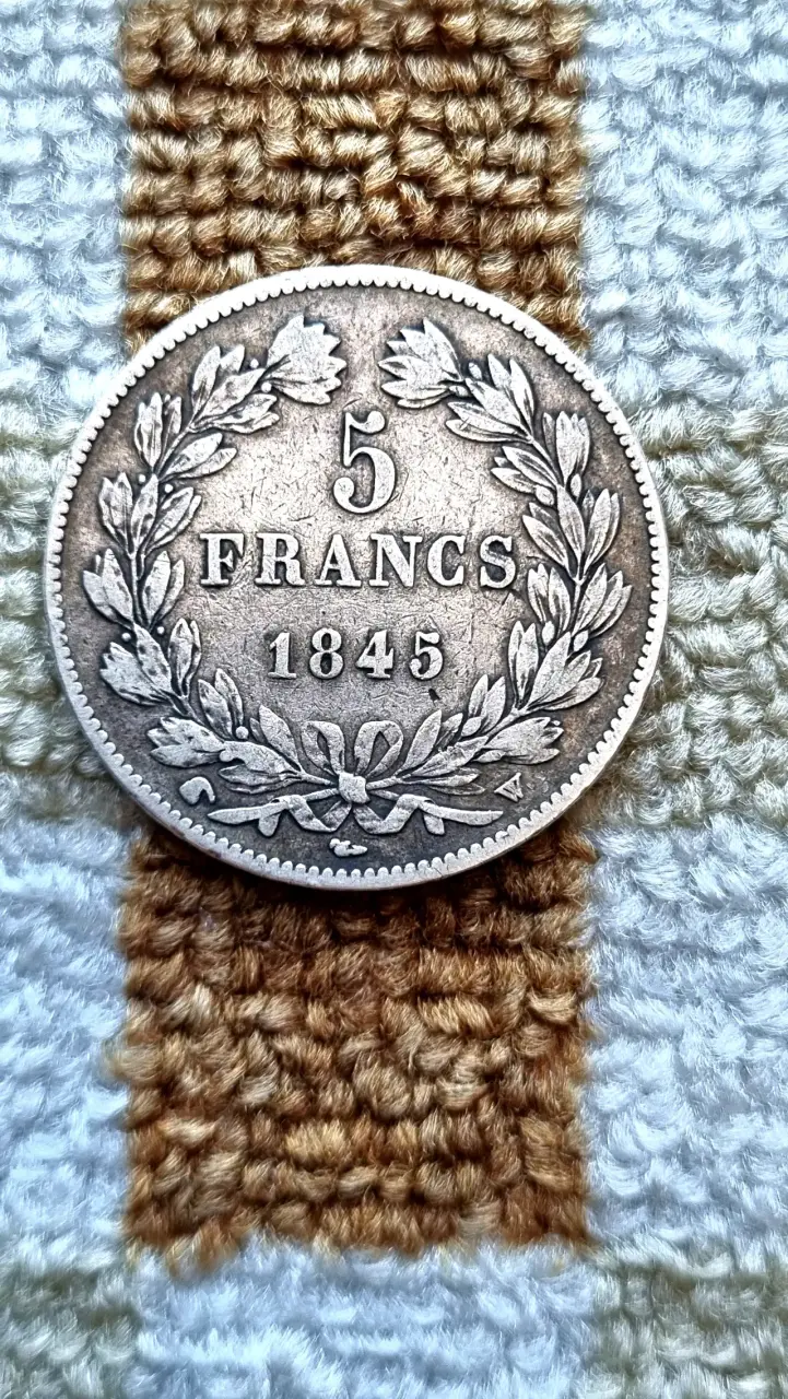 Moneda Francia 5 Francos 1845. - 3