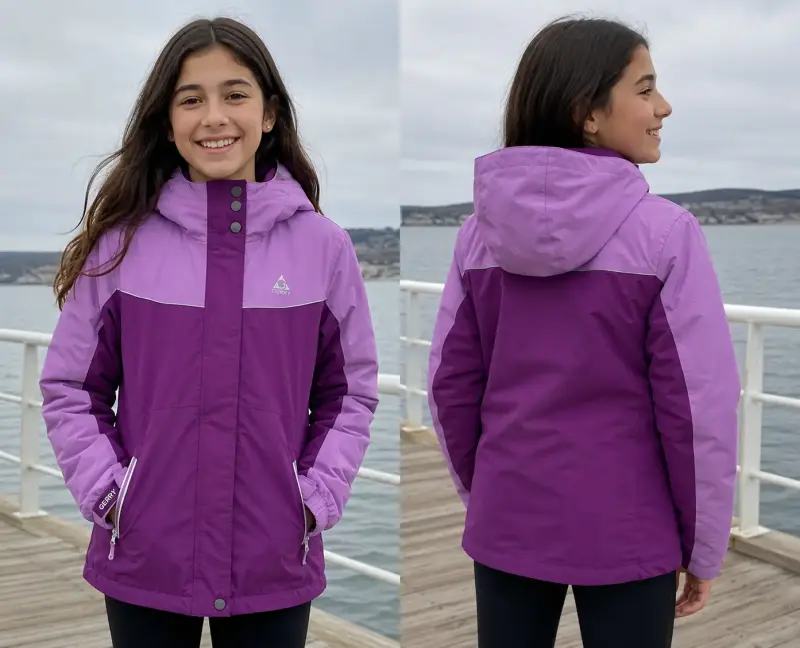 Chaqueta impermeable morada para niña Gerry - 1