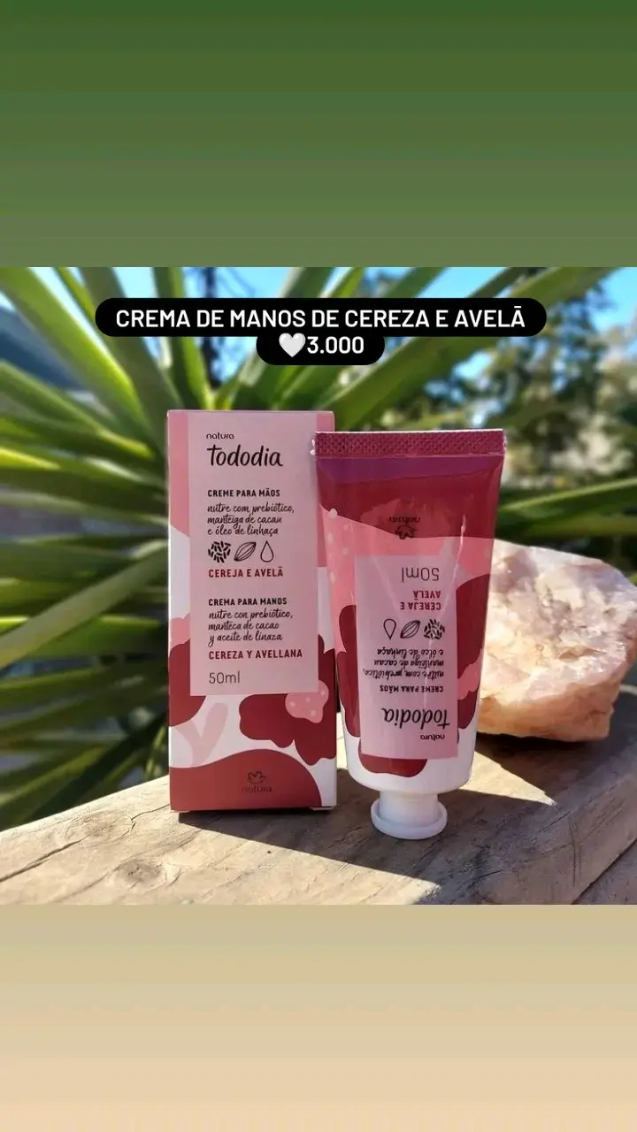 Crema de manos Natura Tododia Cereza y Avellana