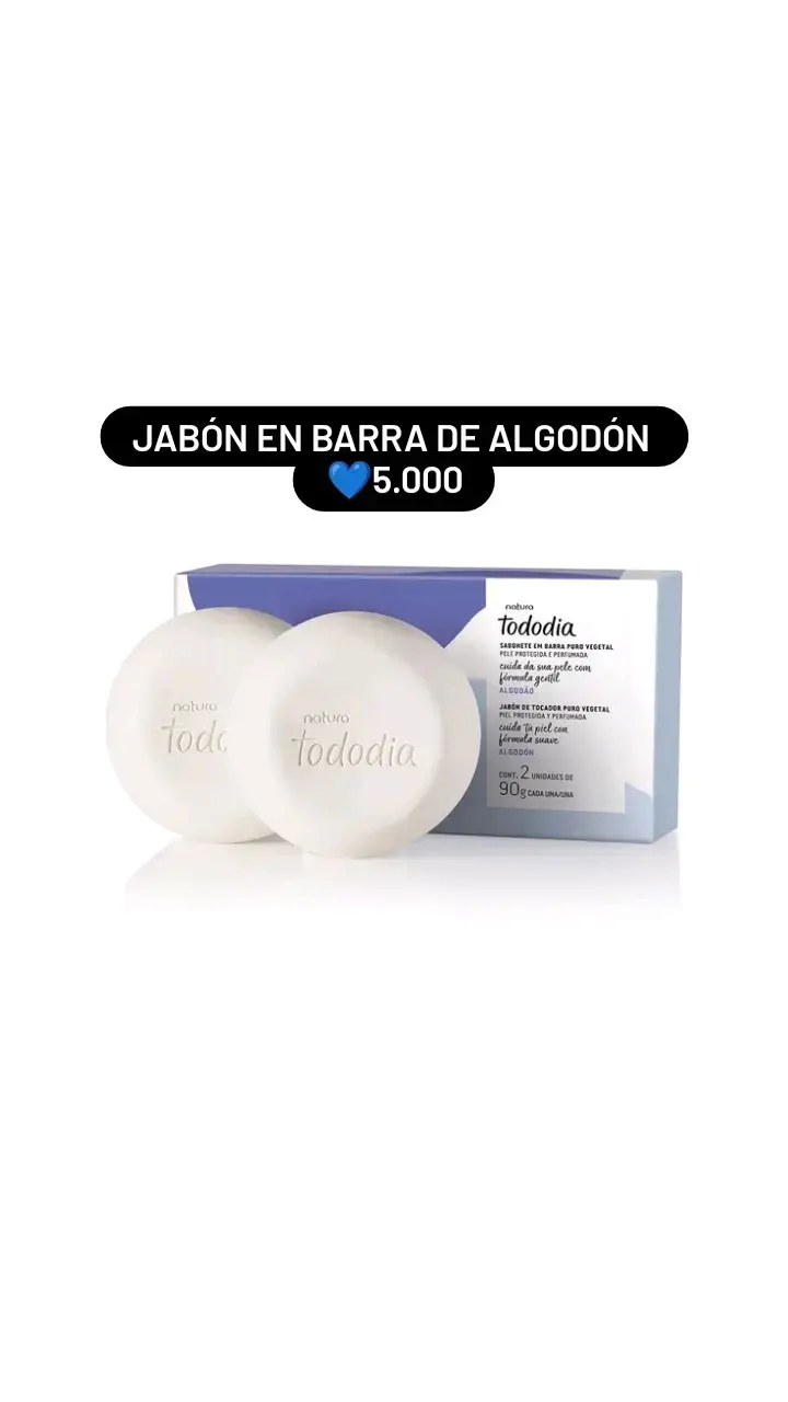 Jabón en Barra de Algodón Natura Tododia
