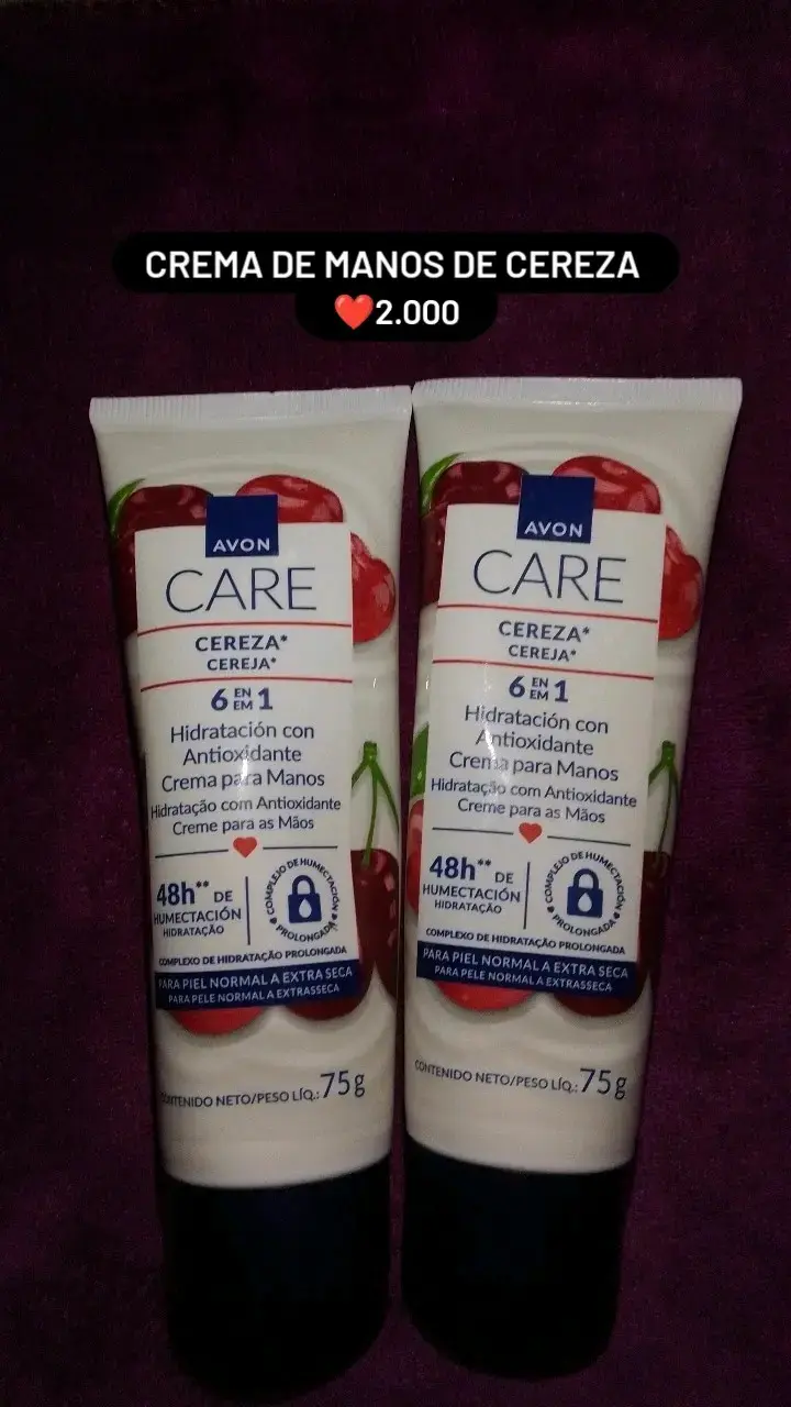Crema de manos Avon Care Cereza 6 en 1