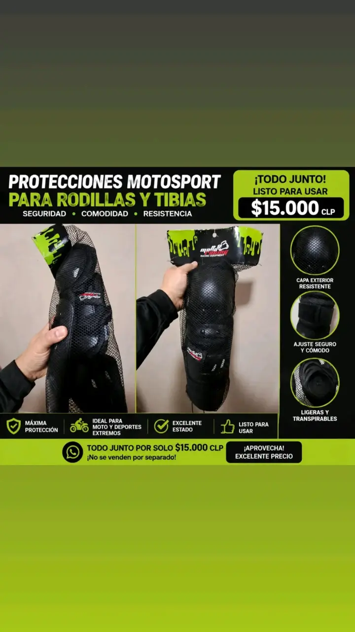 Protecciones Motosport para rodillas y tibias