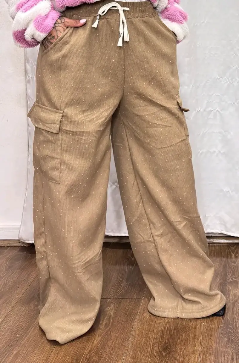 Pantalones anchos de mujer con botones laterales - 6