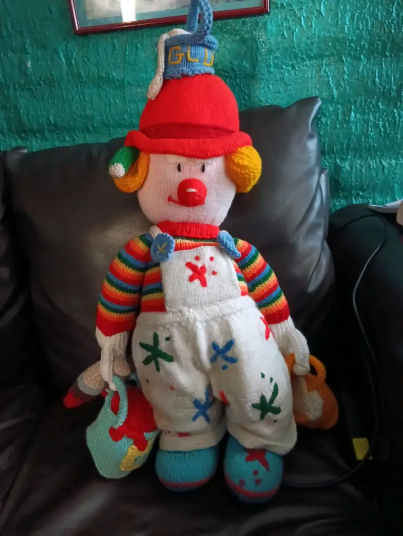 Muñeco de lana payaso hecho a mano - 1
