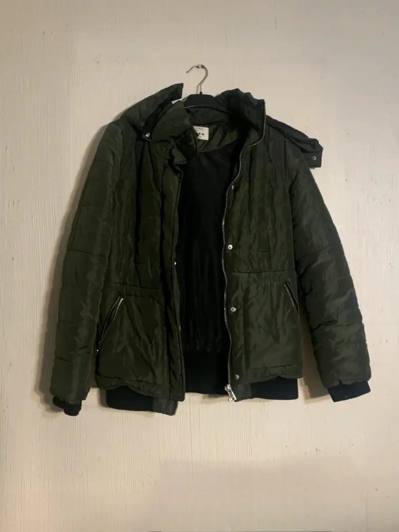 Chaqueta parca parka verde con capucha Icono - 1