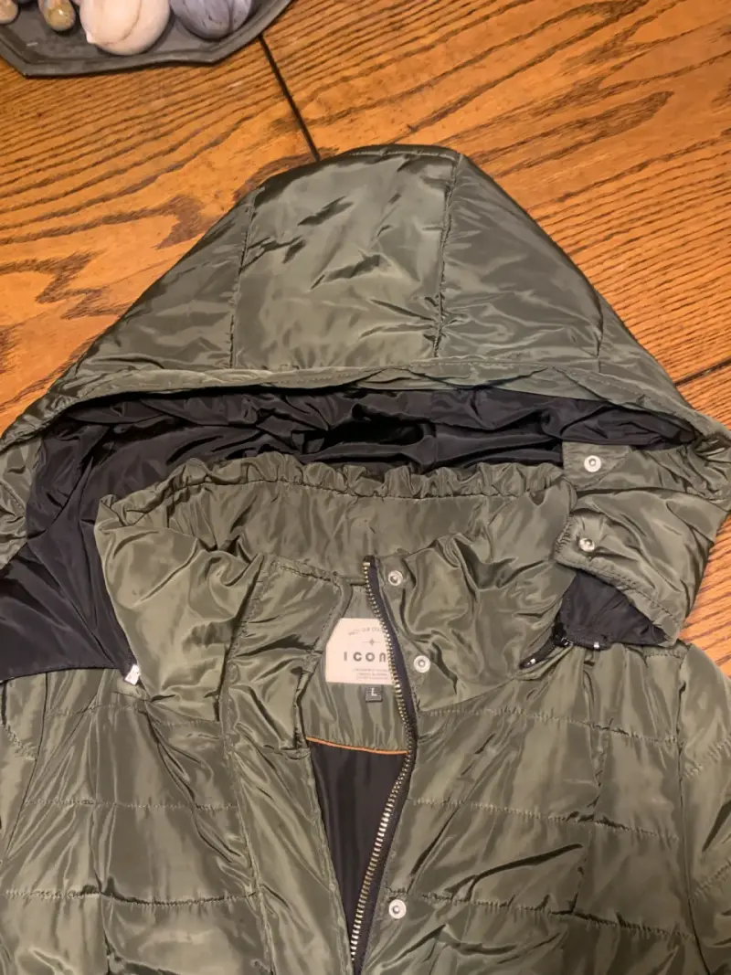 Chaqueta parca parka verde con capucha Icono - 3