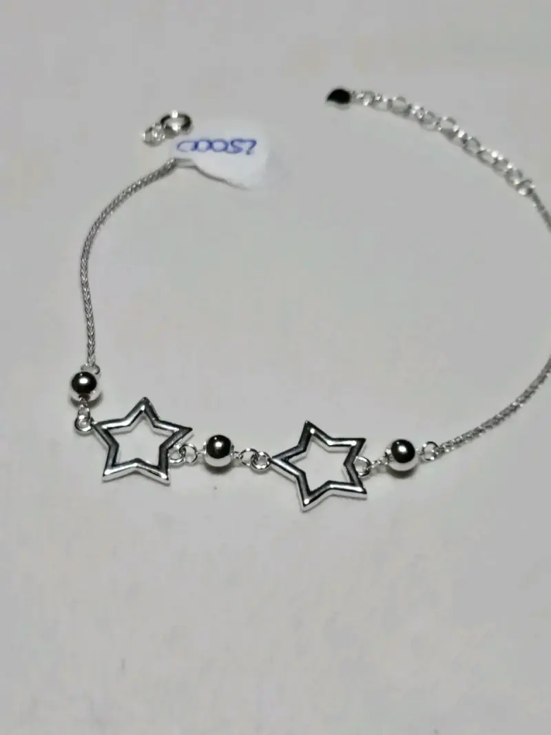 Pulsera de plata con estrellas y esferas - 1