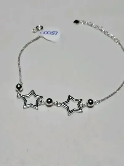 Pulsera de plata con estrellas y esferas - miniatura 1
