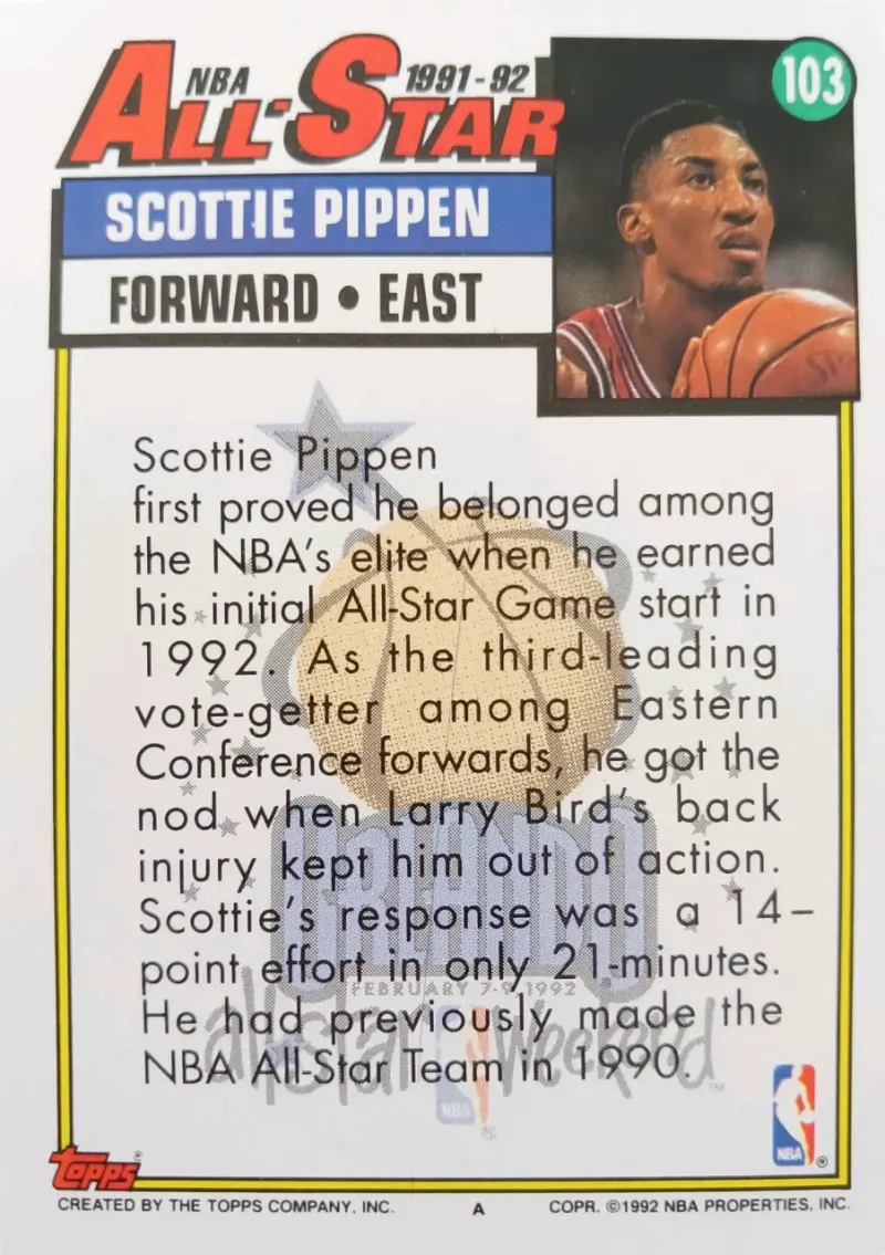 Tarjeta Coleccionable NBA All-Star Scottie Pippen - 3