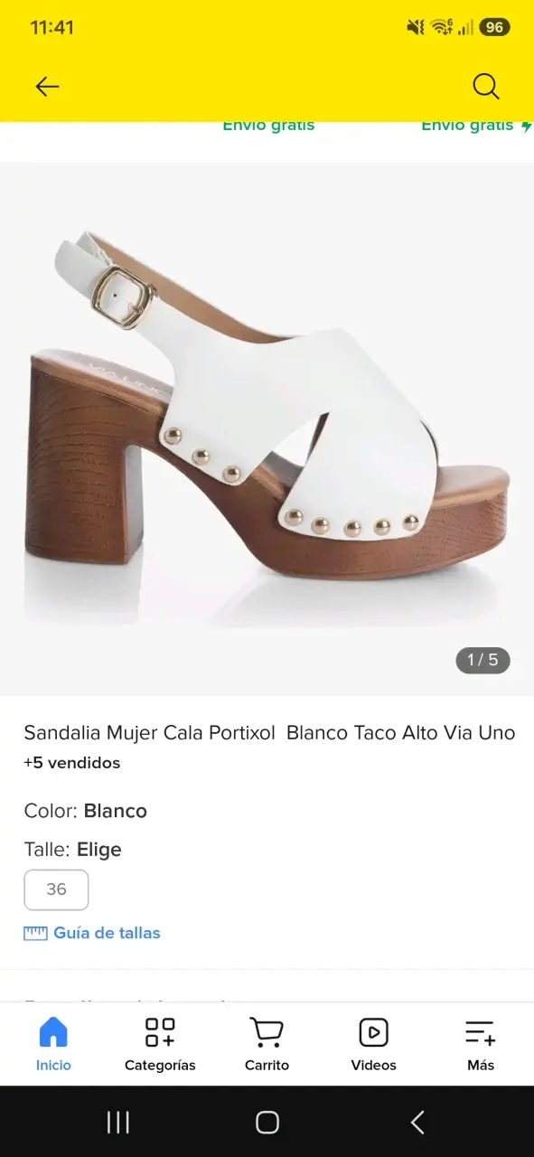 Sandalias blancas de taco alto Via Uno - 3