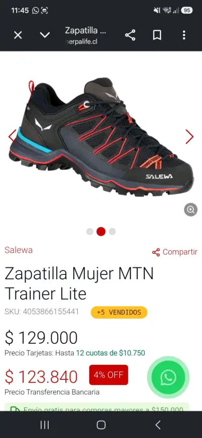 Zapatillas Mujer Salewa MTN Trainer Lite Negras - miniatura 1