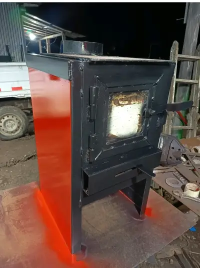 COMBUSTION Estufa a leña estilo salamandra para co - miniatura 3