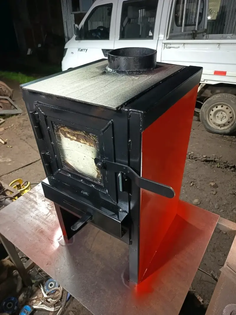 COMBUSTION Estufa a leña estilo salamandra para co - 4