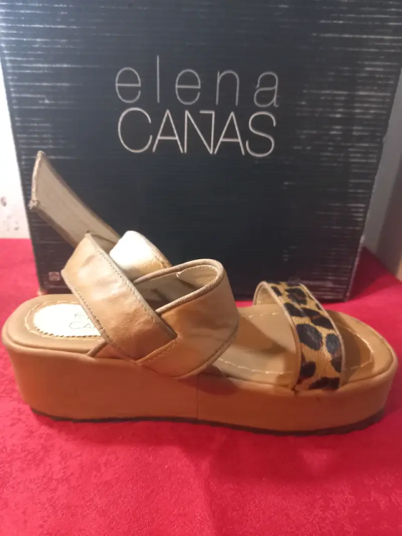 Sandalias Plataforma Elena Cañas Animal Print - 1